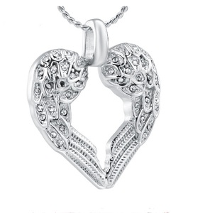 Kristal melek kanatları kalp kremasyon takı kolye için külleri paslanmaz çelik <span class=keywords><strong>Keepsake</strong></span> anıt Urn kolye takı - Product Image 5