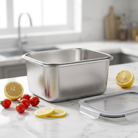 Boîte à lunch isotherme en acier inoxydable de 1750 ml, hermétique, avec couvercle en plastique, boîte de rangement alimentaire pour le bureau et l'école
