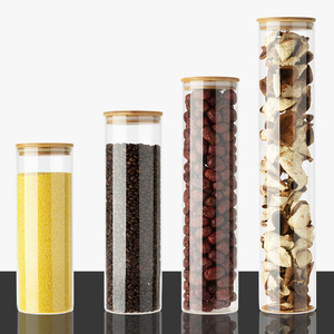 Mini diametro trasparente alto borosilicato tè <span class=keywords><strong>Cordyceps</strong></span> capsula di vetro vasetto con coperchio di bambù - Product Image 4