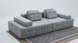 Sofá Cama Tapizado en Pelo de Conejo de Lujo, Sofá de Ocio Moderno y Cómodo con Cojín de Esponja - Product Image 4