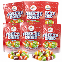Fournisseur OEM de bonbons acidulés, fabricants, vente en gros de bonbons gélifiés aux fruits lyophilisés, collations sucrées, bonbons gélifiés lyophilisés personnalisés