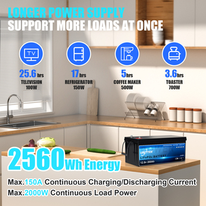 Stok Derin Döngülü Lifepo4 Akü 12V 200Ah 300Ah Tekne Golf Arabası Güneş Enerjisi İnvertörü Ups Yedek Güç Lityum İyon Akü Paketi - Product Image 3