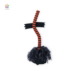 Susangifts Factory Halloween Purple <b>Orange</b> and Black Stripes Magic Broomstick With Small Lights Indoor Home Party Decoration - Product Image 5