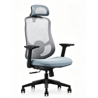 Chaise de bureau ergonomique pour la maison, chaise de bureau en tissu maillé, chaise de bureau ergonomique à dossier haut avec appui-tête