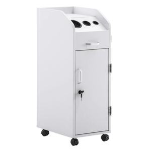 Chariot de barbier blanc à roulettes très vendu, chariots de rangement en bois avec tiroirs - Product Image 2