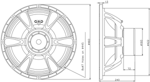 Профессиональный автомобильный сабвуфер Kiyar KY18SW115 <span class=keywords><strong>18</strong></span> дюймов с звуковой катушкой 4,5 дюйма, импедансом 8 Ом, мощностью 2000 Вт, для профессионального использования - Product Image 4