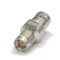 Adaptador Coaxial RF BNC-SMA-KJG de 50 Ohmios, 10MHz-18GHz, Conector RF de Acero Inoxidable con Aislamiento de PTFE