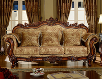 Canapé en tissu de bois massif européen salon siège simple double siège canapé trois places combinaison Concubine