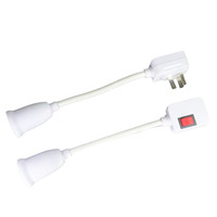 Support de lampe universel à 360 degrés avec interrupteur, douille à vis E27, tête de lampe flexible, matériau PP, 250V 6A, lumières LED RGB de nuit
