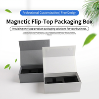 Boîte cadeau magnétique rigide de luxe minimaliste avec dossiers en papier d'art, design pliable monobloc pour l'emballage du vin
