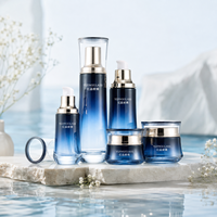 Ensemble de flacons et pots en verre ovales dégradés violet de luxe pour crème et lotion, 30g, 50g, 30ml, 100ml, 120ml, emballage cosmétique vide pour soins de la peau