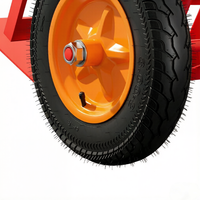 Troli Platform Industri Lipat Baja Merah 2 Roda Kapasitas Muat 200kg untuk Mobilitas Mudah