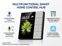Interrupteur intelligent F3 Pro Tuya Zigbee avec écran 3,5 pouces, variateur de lumière 4 canaux CCT, capteur radar, compatible ZHA Home Assistant et Smart Life, panneau mural
