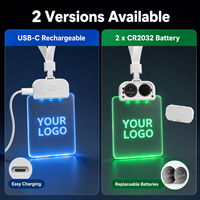 Fábrica de Etiquetas de Nombre Personalizadas, Lote de Tarjetas de Identificación Acrílicas LED con Cordón, Estilo de Credencial para Personal, para Eventos, Control de Asistencia, Trabajadores de Comercio Minorista, Promoción