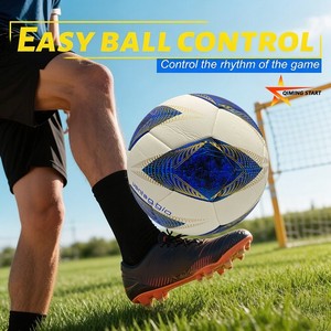 Ballon de football professionnel en cuir, ballons de football originaux pour les jeux d'entraînement personnalisés en PU thermocollé - Product Image 2