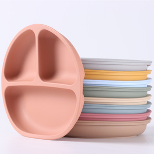 Ensemble de vaisselle pour enfants en silicone, assiette compartimentée, bol à collation pour l'apprentissage alimentaire, produits pour enfants - Product Image 2