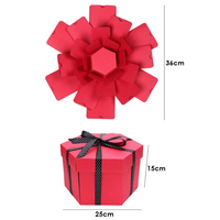 Hexagon Surprise Explosion Box pour les produits d'emballage cadeau de fête d'anniversaire de mariage de la Saint-Valentin