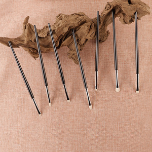 Ensemble de 7 pinceaux de maquillage pour les yeux en poils de poney, manche en bois, pour les yeux, les cils, les sourcils, pinceaux de mélange, design de voyage - Product Image 4