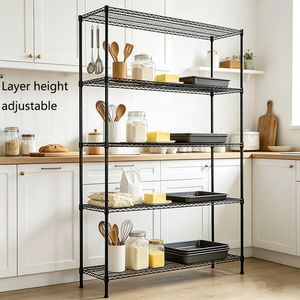 Étagère <span class=keywords><strong>de</strong></span> rangement robuste à 5 niveaux réglables en acier antirouille, capacité <span class=keywords><strong>de</strong></span> 35 kg par niveau, <span class=keywords><strong>pour</strong></span> salon, cuisine, balcon, <span class=keywords><strong>jardin</strong></span> - Product Image 3