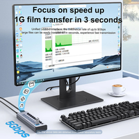 MING - Base de Conexión de Aleación de Aluminio con 10 Puertos y 1 USB, Compatible con Tipo-C y SD, Adaptador USB 3.0 para Transferencia de Datos de Computadora Portátil