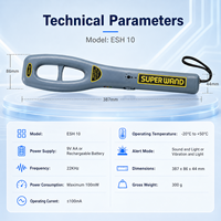 Detector de Metales Portátil de Alta Sensibilidad, Escáner de Seguridad con Alarma de Sonido y Vibración para Eventos e Inspección de Mezquitas