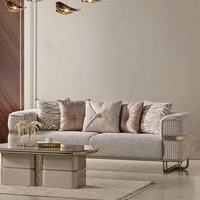 Canapé en tissu minimaliste de style nordique moderne pour salon, disposé en ligne droite, modèle de luxe pour villa et salle de présentation