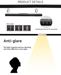 Smart Control Grille <b>Spots</b> <b>LED</b> Track Lights Square 24W DC 48V Magnetic Track Grille Light - Product Image 3