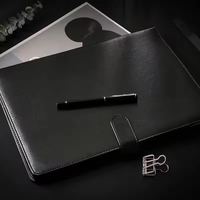 Carpeta de archivos A4 personalizada Portapapeles Business Multi-Function Manager Portafolio Hoja Cuero Trabajo Contrato Firma Libro Logotipo personalizado