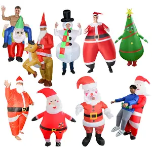 Traje de Navidad inflable divertido para hinchar, traje de decoración de Navidad, fiesta de Cosplay inflable, disfraz de Papá Noel inflable