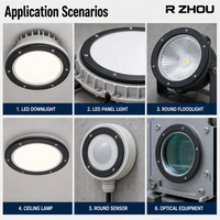 Custom Deep Drawn Stamping Lamp Bezel Powder Coated Round Metal Retaining Ring for LED Lighting