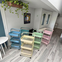 Étagères de rangement à 3 niveaux, chariot de salon, chariot de cuisine en métal, chariot de salon, chariot de meubles, poignée à roulettes, chariot de salon
