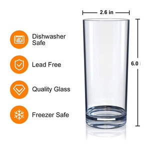 Vasos altos transparentes de alta Base para <span class=keywords><strong>Bar</strong></span>, vasos de vidrio para beber agua, zumo, cerveza, vino, whisky <span class=keywords><strong>y</strong></span> cóctel - Product Image 4