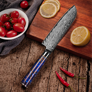 Coffret de 9 couteaux de chef professionnels KEENHOPE en acier Damas japonais, 67 couches, cœur VG10, manche en résine composite haute performance et motif épicéa - Product Image 4