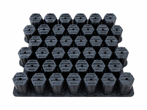 Bandeja de cultivo de plástico resistente Ref. 49, bandeja de plástico negra para plántulas, bandeja de propagación de vivero con celdas redondas profundas para germinación de semillas - Product Image 2