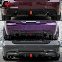 Diffuseur de pare-chocs arrière style MP avec LED pour BMW Série 3 E90 E92 E93 2005-2012, aspect carbone noir brillant, séparateur de carrosserie performance