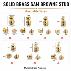 Glänzende Messing-Kupfer-Chicago-Schrauben, runde Kopf-Kuppel-Schrauben, <span class=keywords><strong>Sam</strong></span> Browne Nietenbeschläge für Leder, Taschen, Gürtel, DIY - Product Image 2