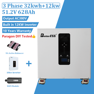 Paragon DIY Getestet 51,2V 32kWh 600Ah Eingebauter 12kW Wechselrichter 3-Phasen 220V/380V All-in-One+5A Aktiver Balancer+WiFi-Modul+DDP - Product Image 1