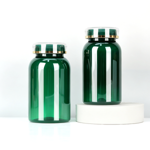 Flacon en PET vert foncé de 30 ml, 50 ml, 100 ml, 150 ml, 200 ml, 300 ml pour pilules, comprimés, capsules, produits de santé avec bouchon double couche - Product Image 1