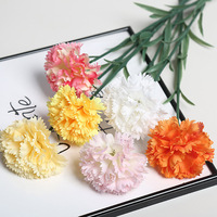 Fleur artificielle en soie pour vase, œillet réaliste fait main de 50 cm, blanc rose, pour décoration intérieure, couleur champagne, pour la Fête des Mères