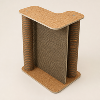 Table d'appoint en liège grattable pour chats, surface à gratter en sisal, structure en bois, 410 x 310 x 520 mm
