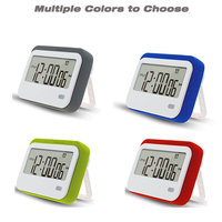 Alarmes sonores et lumineuses J&R Mute Vibration Light Blink Buzzer avec compte à rebours 24 heures, chronomètre et minuteur de salle de réunion magnétique