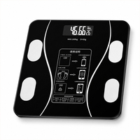 Báscula Digital Inteligente de Vidrio Templado con Capacidad de 180 kg, Báscula Digital Familiar para Baño con Esquinas Redondeadas