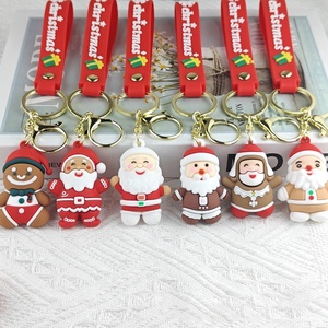 Christmas <strong>Key</strong> Chain Rubber <strong>Santa</strong> Claus Snowman Tree Deer KeyChain Xmas Themed Cartoon <strong>Key</strong> Rings <strong>Key</strong> Holders for Bag Purse - Product Image 2