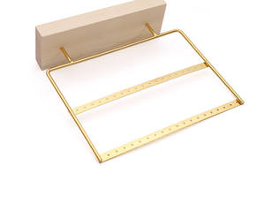 Altın rengi Metal 2 katmanlı 3 katmanlı küpe ekran standı ahşap taban küpe raf organizatör tutucu - Product Image 2