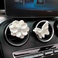 En gros, Désodorisant de voiture rechargeable de luxe, Ornement en pierre papillon en plâtre, Clip de fixation pour grille d'aération, pour sortie d'air conditionné parfumée