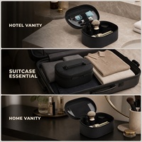 Sac à cosmétiques Royal Fair avec logo personnalisé, en cuir PU, avec poignée, sac de voyage portable à fermeture éclair, sac à cosmétiques anti-poussière, grand format pour l'extérieur