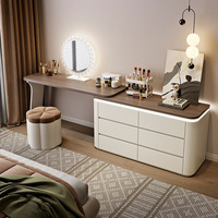 FUBAI YQ-19 2025 Coiffeuse de chambre moderne et minimaliste, style luxe léger, en bois massif, avec tiroirs intégrés