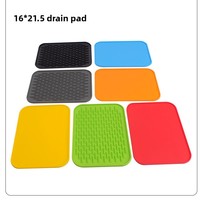 Tapis de séchage antidérapant en silicone résistant à la chaleur, tapis de drainage, tapis de table de cuisine, tapis de comptoir de bar pour verres, tapis de protection pour friteuse à air et four
