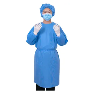 Lab Coats Vestido de Proteção Cirúrgico Descartável Avental Material Respirável Reforçado Alta Qualidade Descartável CE Cuidados Médicos 95%