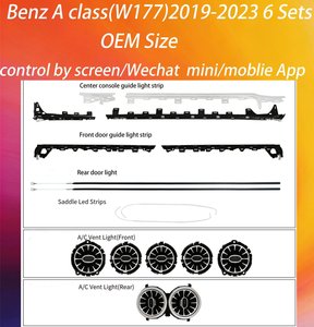 ไฟ LED ตกแต่งภายในรถยนต์ 6 ชุด สำหรับ Mercedes Benz A Class W177 ปี 2019-2023 ระบบไฟ RGB ปรับเปลี่ยนสีได้ - Product Image 1
